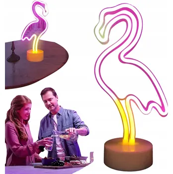 Lampička Plameňák LED Noční Lampa barevné růžové USB dekorativní lampa