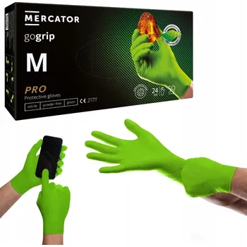 Pracovní rukavice Nitrilové rukavice Mercator GoGrip zelené 50 ks velikost 8