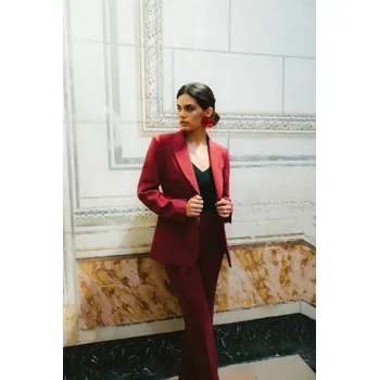 Dámské sako S417 Blejzr s laclem - kaštanový EU M