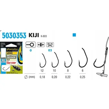 Rybářský háček Kamatsu HÁČKY Method Feeder long 30cm návazec vlasec KIJI Č. 10 - FAST STOP