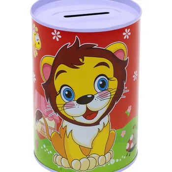 Pokladnička Kovová pokladnička, kasička na peníze, LEV, Žirafa, Slon, Krokodýl