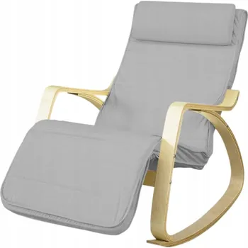 Obývací pokoj Houpací křeslo s nastavitelnou podnožkou a opěrkou hlavy, šedé