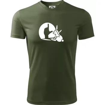 Pánské tričko Zajíc stín loser - Pánské triko Fantasy sportovní (dresovina) - L ( Khaki )