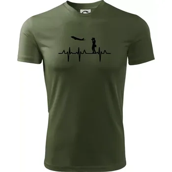 Pánské tričko EKG spotter - Pánské triko Fantasy sportovní (dresovina) - 3XL ( Khaki )