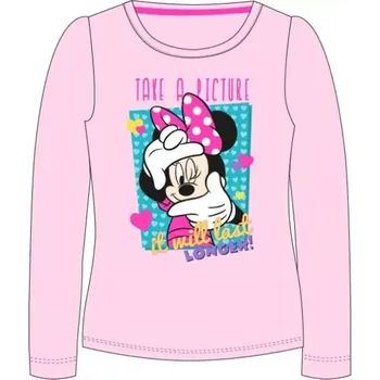 Dívčí tričko dlouhý rukáv Minnie Mouse 52022885 růžová