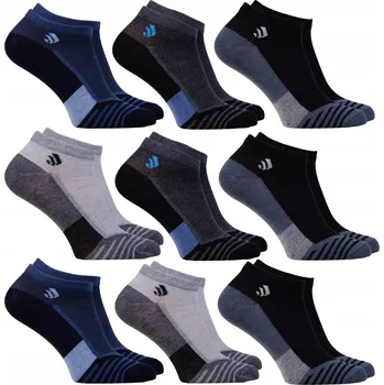 Pánské ponožky Pánské bavlna Ponožky Anet Kotníkové Ponožky 9 párů, sportovní klasické, vícebarevné, velikost 43-46