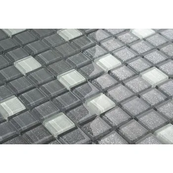Obklad Skleněná mozaika Englass 30 x 30 cm, odstíny šedé a stříbrné