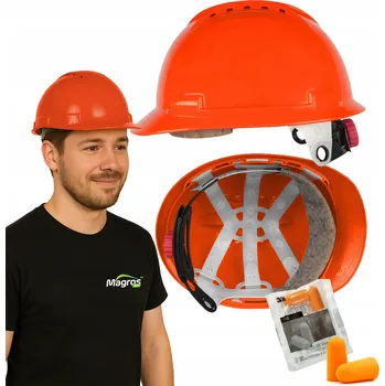 Pracovní přilba Pracovní Helma Ochranná Větraná Nastavitelná BOZP Oranžová ARDON AS-5