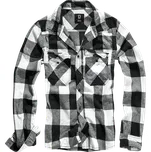 Pánská košile BRANDIT KOSTKOVANÁ DLOUHÝ RUKÁV BD4002 BÍLÁ/ČERNÁ 5XL