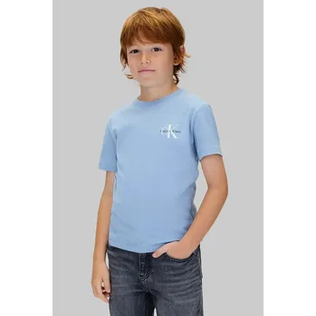 Chlapecké tričko Dětské bavlněné tričko Calvin Klein Jeans modrá barva, IU0IU00719 IU0IU00719.104.116.9BYA 55X, vel. 116