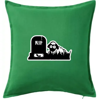 Polštář RIP - Náhrobek - Jitrnice - Ovečka - Polštář 50x50 - 50x50 - Pouze potah ( Středně zelená )