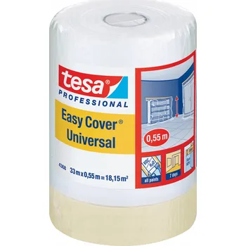 Zakrývací fólie na malování Ochranná Fólie proti laku Tesa Professional Easy Cover s páskou 0,55 m x 33 m