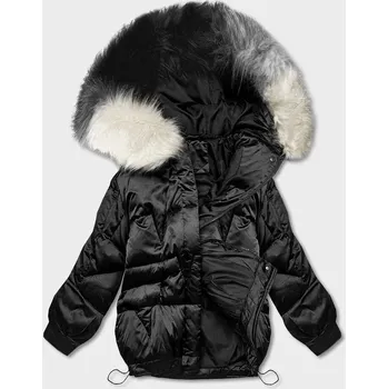 Dámská cargo bunda Krátká černá dámská bunda oversize, odstíny černé L (40) i392_21196-49