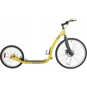 Koloběžka TERÉNNÍ KOLOBĚŽKA S NAFUKOVACÍMI KOLY 26 A 20 PALCŮ, ČERNO-ŽLUTÁ