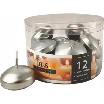 Svíčka Plovoucí svíčky RAK (06988) Home & Style (48/28) stříbrné ~4h 12 Ks