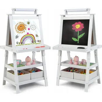 Malířský stojan Dětský stojan 3v1, dřevěný Costway