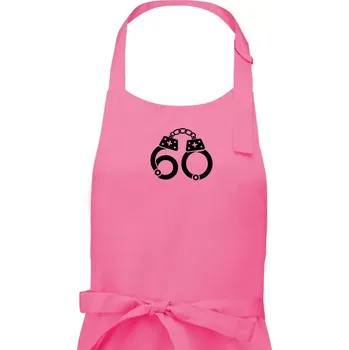 Kuchyňská zástěra Narozeninové tričko pro policajta - pouta 60 - Pánská zástěra na vaření - Univerzální velikost ( Růžová )