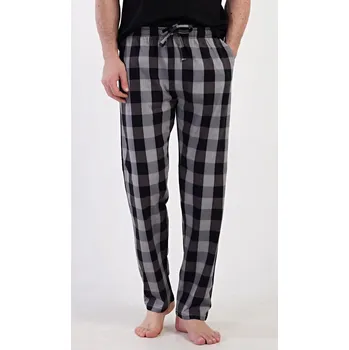Pánské pyžamo Kostkované pánské pyžamové kalhoty Eda z bavlny, šedá XL i232_10096_55455957:šedá XL