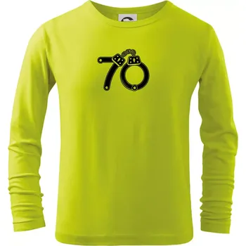 Narozeninové tričko pro policajta - pouta 70 - Triko dětské Long Sleeve - 146 cm/10 let ( Limetková )