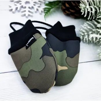 Rukavice Kulišárny Bezpalcové zateplené SOFTSHELLOVÉ rukavice ARMY Věk v měsících: 6-12 měsíců