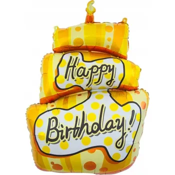 Balónek Fóliový balónkový DORT VŠECHNO NEJLEPŠÍ K NAROZENINÁM 53x7 9 Cm GODAN