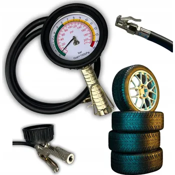 Příslušenství ke kompresoru Pistole na huštění pneumatik s manometrem 15 bar foukání pneumatik