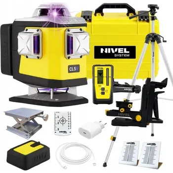 Měřící laser Nivel System CL5V + stativ SJJ M1 EX, laserový senzor RD800