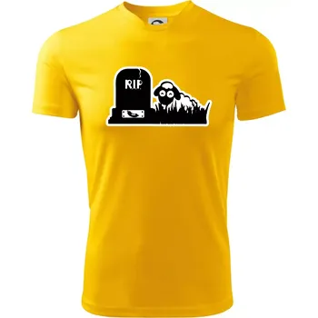 Chlapecké tričko RIP - Náhrobek - Jitrnice - Ovečka - Dětské triko sportovní (dresovina) - 146 cm/10 let ( Žlutá )