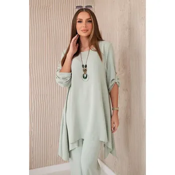 Sada halenky + kalhot s přívěskem tmavá máta UNI