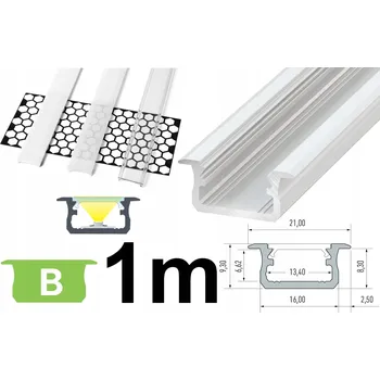 LED osvětlení LED profil ALU. LUMINES Typ B 1m BÍLÝ