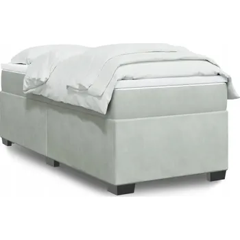 Ložnice Čalouněná jednolůžková postel VidaXL 90x200 cm, odstíny šedé