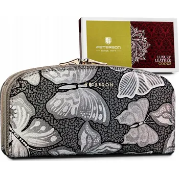 Peněženka Peterson dámská peněženka z přírodní kůže šedá