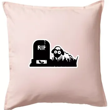 Polštář RIP - Náhrobek - Jitrnice - Ovečka - Polštář 50x50 - 50x50 - Pouze potah ( Světle růžová )