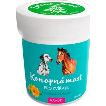 Bylinná léčivá mast Zelená země Konopná mast na kůži pro zvířata, 100 ml