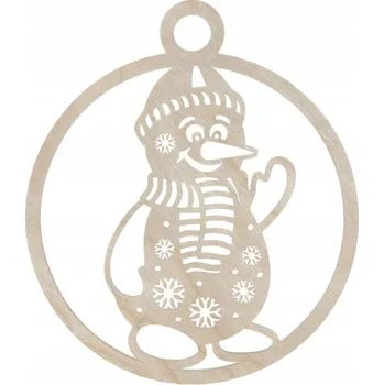 Vánoční dekorace DŘEVĚNÁ VÁNOČNÍ KOULE SNĚHULÁK NA VÁNOČNÍ STROMEK VÁNOČNÍ OZDOBY