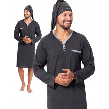 Dámská noční košile BONIFACY – pánská noční košile a župan [grafitová] XL