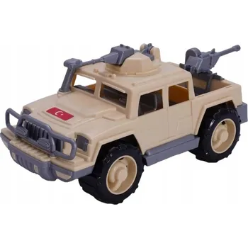 autíčko Samochód wojskowy auto terenowe Pick-up pískové barvy se dvěma kulomety