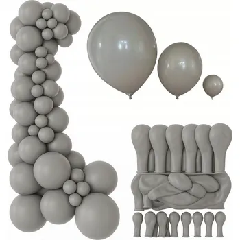 Balónek Sada Dekorativních Balónků Šedé Barvy 70 kusů