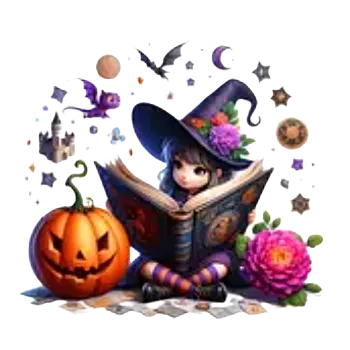 Nažehlovací obrázek - malá čarodějka IV (9,0 x 8,1 cm)