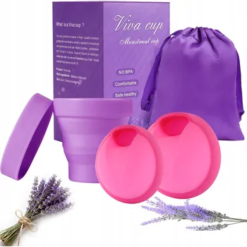 Pink + Fialový Menstruační kalíšek Velikost S L duopack 4 kusy
