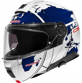 Helma na motorku SCHUBERTH C5 Globe Blue Výklopná Motocyklová Přilba Cestovní Sluneční clona vel. XS