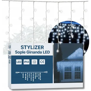 Vánoční dekorace SVĚTELNÝ ŘETĚZ na okno Rampouchy GIRLANDA SVĚTELNÝ ZÁVĚS 500 LED Studená Bílá