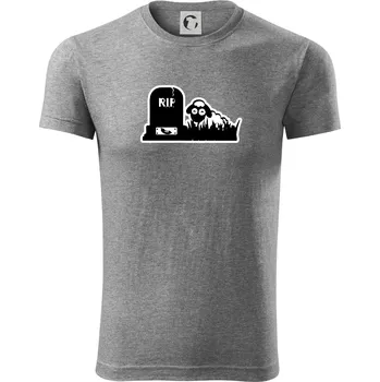 RIP - Náhrobek - Jitrnice - Ovečka - Viper FIT - Pánské zůžené tričko - L ( Tmavě šedý melír )