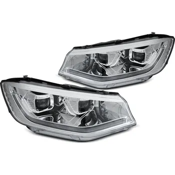 Přední světlomet Přední světla s LED denními světly, LED dynamickým blinkrem VW Caddy 20- chromová