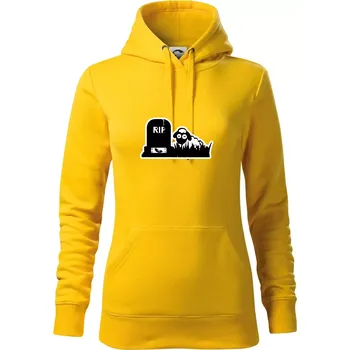 Dámská mikina RIP - Náhrobek - Jitrnice - Ovečka - Mikina dámská Cape s kapucí - XS ( Žlutá )