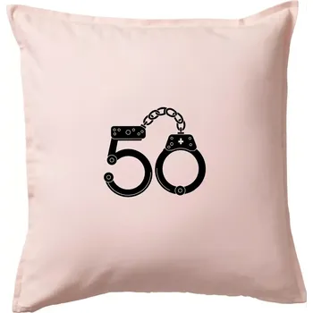 Polštář Narozeninové tričko pro policajta - pouta 50 - Polštář 50x50 - 50x50 - Pouze potah ( Světle růžová )