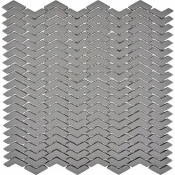 Obklad Skleněná mozaika, Skleněná dlaždice šedá rybí kost