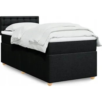 Postel Čalouněná jednolůžková postel VidaXL 90x200 cm černá