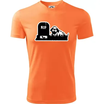 Chlapecké tričko RIP - Náhrobek - Jitrnice - Ovečka - Dětské triko sportovní (dresovina) - 122 cm/6 let ( Neon mandarine )