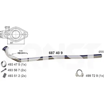 Výfuková trubka Výfuková trubka ERNST 687409